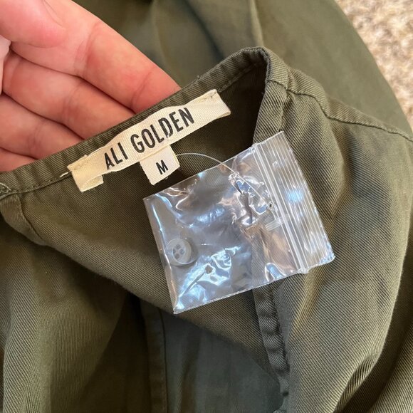 NWOT Ali Golden Slitback Cotton Jumper in Olive - Picture 3 of 4